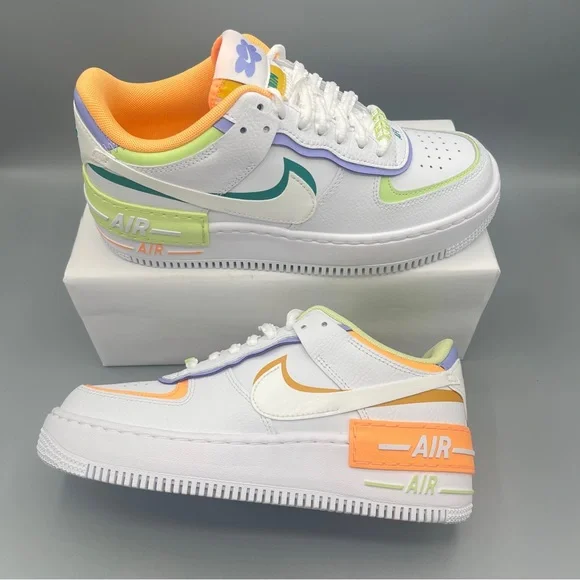 Nike AIR FORCE 1 SHADOW CASUAL SHOES MULTI-COLOR/ WHITE/WOMEN - Picture 14 of 16
